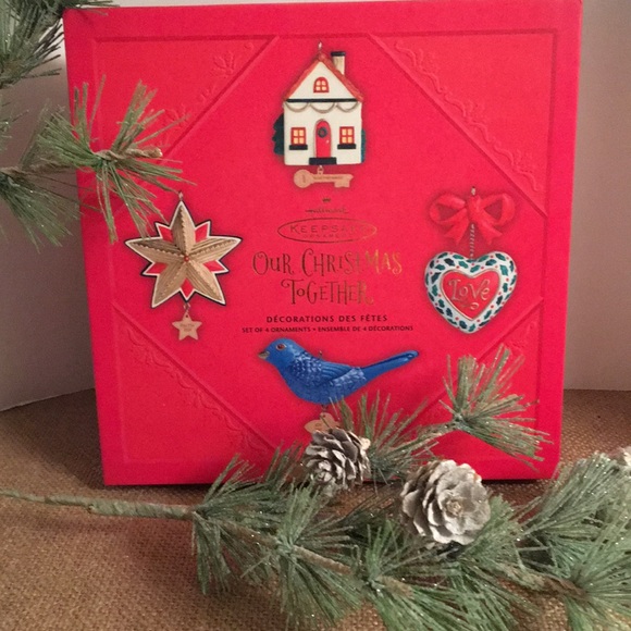 Vintage 2001 Our Christmas Together Hallmark Keepsake Ornaments Boxed Set of 4 - Picture 1 of 16